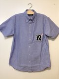 ☆SALE30％OFF ［range] big R pile wappen B.D. shirts  -Blue- ※Mサイズのみ