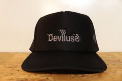 画像1: [Deviluse]Logo Mesh Cap-Black-