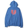 [Deviluse]Flame Heart Pullover Hooded -Brigh Blue-