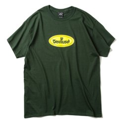 画像1: [DEVILUSE] Oval Logo T-shirts-Green-
