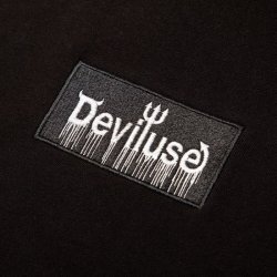 画像2: [Deviluse]Box Blood Logo Pullover Hooded-Black-