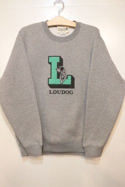 画像1: [LOU DOG] LOUDOG "L" クルースウェット -ヘザーグレー- ※裏起毛