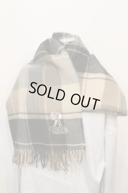 画像1: [LOU DOG] LOUDOG 刺繍チェックストール-Beige&Black-