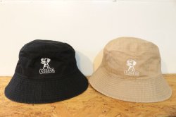 画像1: [LOU DOG]BUCKET HAT loudog -ブラック/ベージュ-