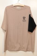 [LOU DOG] LOUDOGビッグロゴDOGTシャツ -Smoky Pink/Black-