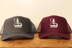 画像1: [LOU DOG] L rogo Mesh CAP  -Charcoal/Burgundy-