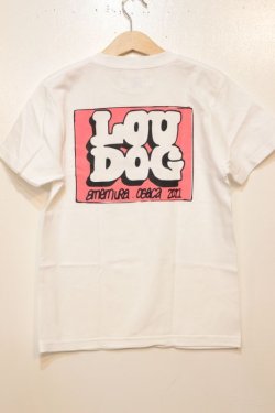 画像1: [LOU DOG] LOU DOG 四角ロゴ KIDS Tee(100cm/110cm/120cm/130cm/140cm/150cm) -ホワイト/ピンク-