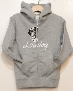 画像1: [LOU DOG] LOU DOG kidsジップパーカー -グレー-