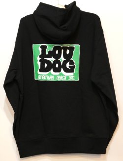 画像2: [LOU DOG] LOU DOG ロゴ プルパーカ -Black-