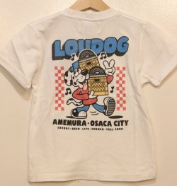 画像1: [LOU DOG] LOU DOG records KIDS Tee(120cm/130cm/140cm/150cm) -ホワイト-