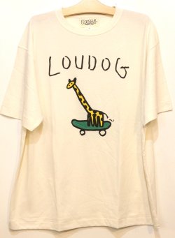 画像1: [LOU DOG] LOUDOG キリンさん ビッグS/STee -オフホワイト-