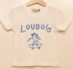 画像1: [LOU DOG] LOU DOG skate KIDS Tee(100cm/110cm/120cm/130cm) -ホワイト/ブルー-