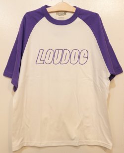 画像1: [LOU DOG] LOU DOG ラグランTee -ホワイト/パープル- 