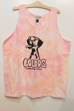 画像1: [LOU DOG] LOUDOG タイダイタンクトップ -ホワイト/ピンクオレンジ-　※XLサイズ