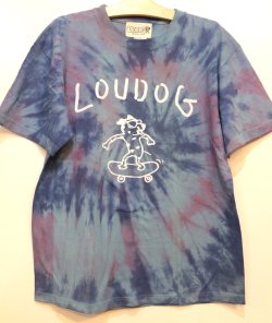 画像1: [LOU DOG] LOUDOG タイダイSkate S/STee -ブルー-※Lサイズのみ