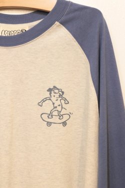 画像2: [LOU DOG] LOUDOG skateラグランロングT-Ash/Blue-