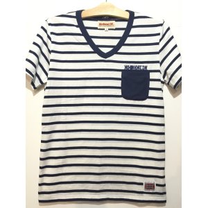 画像: ☆SALE50％OFF [ANIMALIA] LOGO V Neck Border Poket-White-　※Mサイズのみ