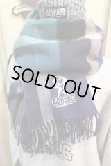 画像: [LOU DOG] LOUDOG 刺繍チェックストール-Purple&Blue-