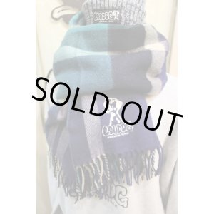 画像: [LOU DOG] LOUDOG 刺繍チェックストール-Purple&Blue-