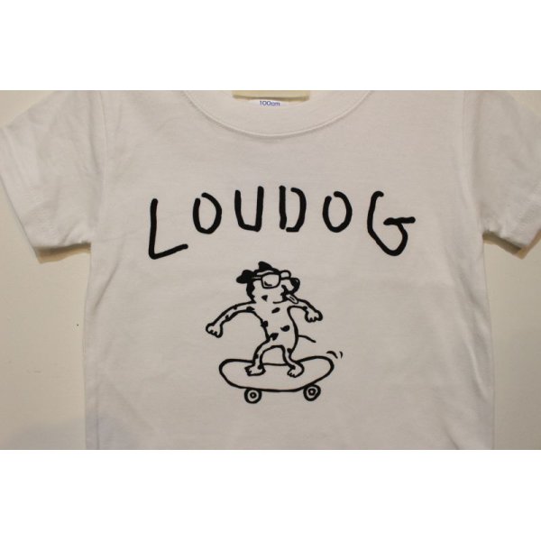 画像2: [LOU DOG] LOU DOG skate KIDS Tee(90cm / 100cm/110cm/120cm/130cm) -ホワイト- (2)