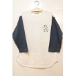 画像1: [LOU DOG] LOU DOG skate est.2011 Baseball ラグランTee -White/Navy-   (1)