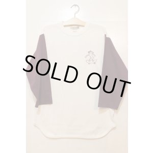 画像: [LOU DOG] LOU DOG skate est.2011 Baseball ラグランTee -White/Wine-  