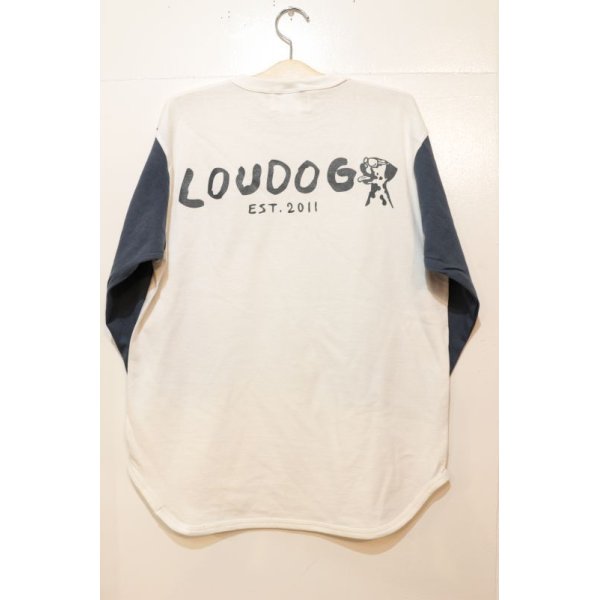 画像2: [LOU DOG] LOU DOG skate est.2011 Baseball ラグランTee -White/Navy-   (2)