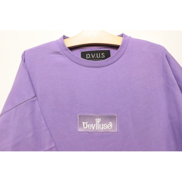 画像2: [DEVILUSE]Box Logo Big T-shirts-Lavender- (2)