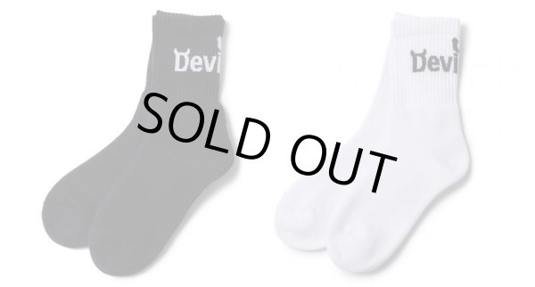 画像1: [DEVILUSE] Logo Shorts Socks -Black/White- (1)