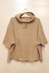 画像: [LOU DOG] LOU DOG半袖スウェットパーカー-Beige-　※ワンサイズ