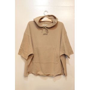 画像: [LOU DOG] LOU DOG半袖スウェットパーカー-Beige-　※ワンサイズ