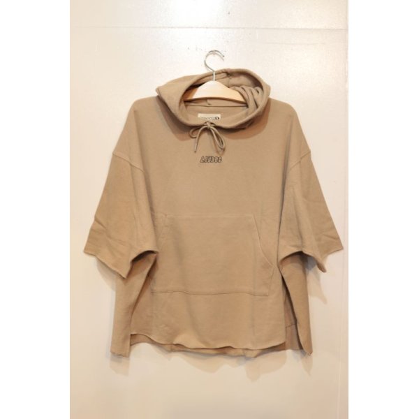 画像1: [LOU DOG] LOU DOG半袖スウェットパーカー-Beige-　※ワンサイズ (1)
