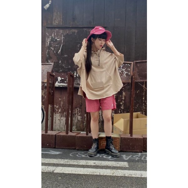 画像6: [LOU DOG] LOU DOG半袖スウェットパーカー-Beige-　※ワンサイズ (6)