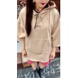 画像7: [LOU DOG] LOU DOG半袖スウェットパーカー-Beige-　※ワンサイズ (7)