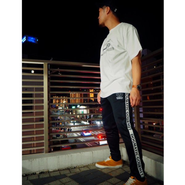 画像6: [DOGMATIC GOURMET] DG SIDELINE JOGGER PANTS -black /white- (6)