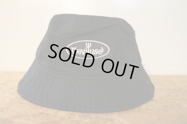 画像1: [DEVILUSE] Oval Logo Bucket Hat-Black- (1)
