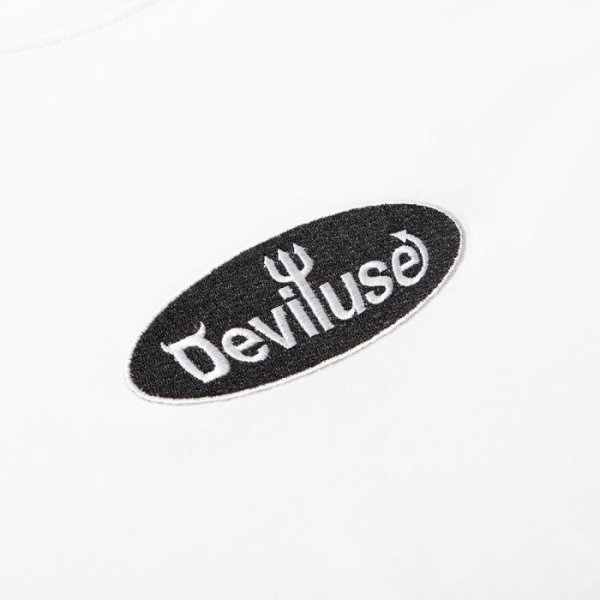 画像2: [DEVILUSE] Oval Logo Big T-shirts-White- (2)