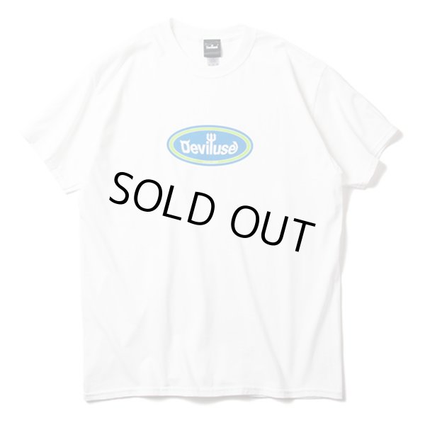 画像1: [DEVILUSE] Oval Logo T-shirts-White- (1)