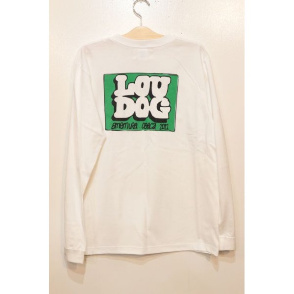 画像3: [LOU DOG] LOUDOG New Logo L/S Tee -White/Green- (3)