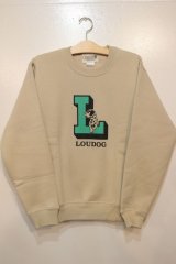 画像: [LOU DOG] LOUDOG "L" クルースウェット -ベージュ- ※裏起毛 Sサイズのみ