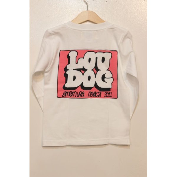 画像2: [LOU DOG] LOU DOG KIDS ロンT(110cm / 130cm / 150cm) -ホワイト/ピンク- (2)