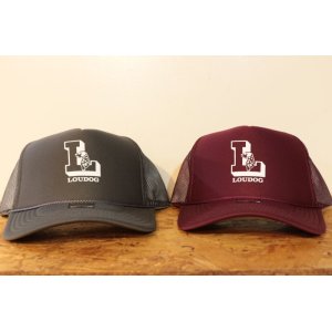 画像: [LOU DOG] L rogo Mesh CAP  -Charcoal/Burgundy-