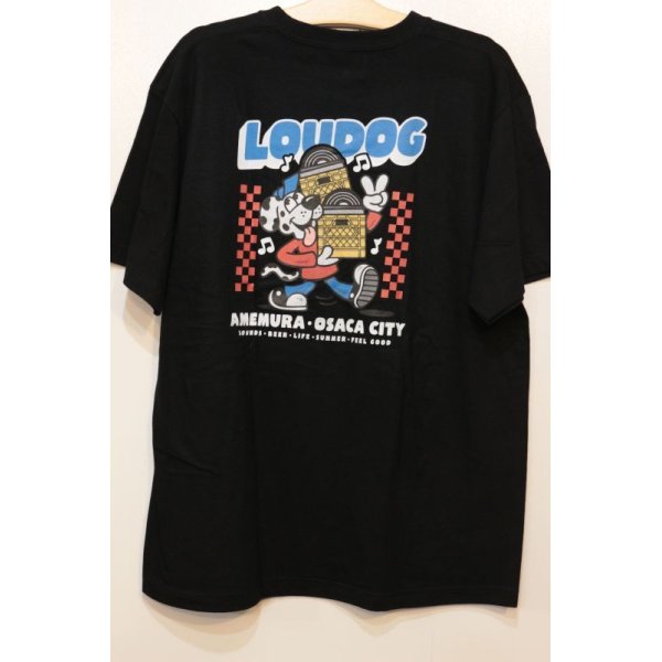 画像1: [LOU DOG] LOU DOG RECORDS Tee -Black-  (1)