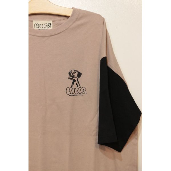 画像2: [LOU DOG] LOUDOGビッグロゴDOGTシャツ -Smoky Pink/Black- (2)