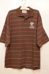 画像: [LOU DOG] LOU DOG ボーダーTee -Brown-襟あり！　※Lサイズのみ