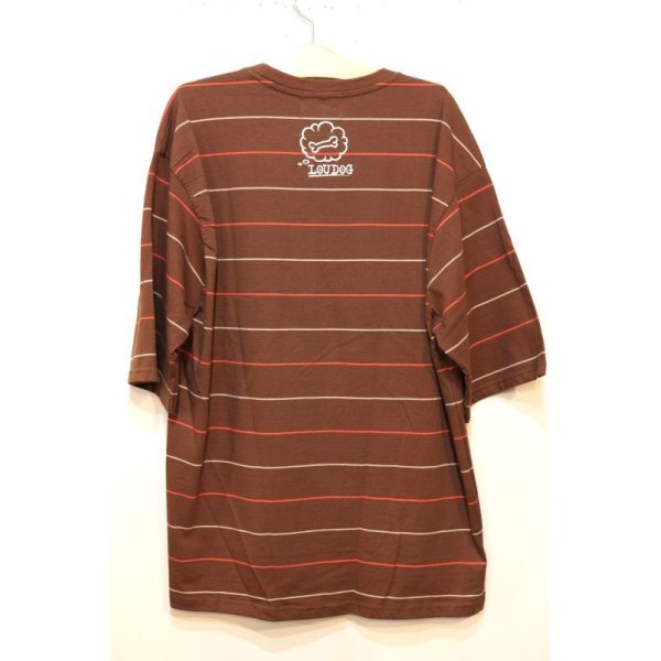 画像2: [LOU DOG] LOU DOG ボーダーTee -Brown- ※Lサイズのみ (2)