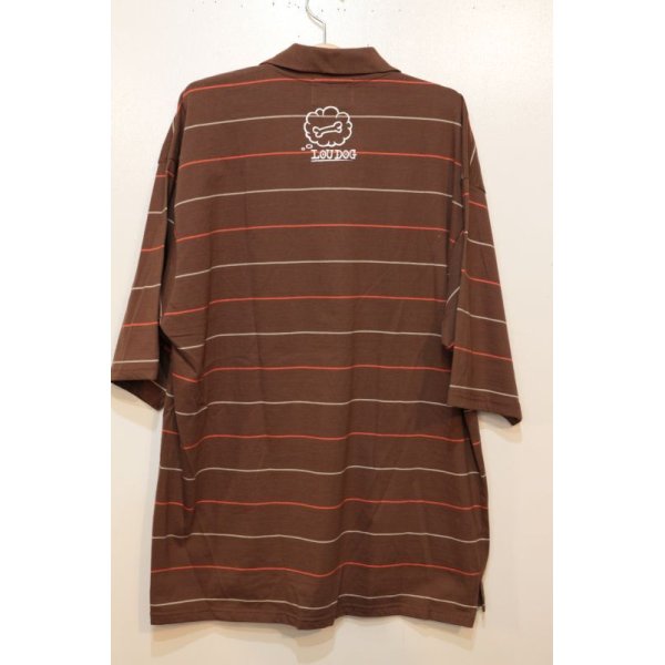 画像2: [LOU DOG] LOU DOG ボーダーTee -Brown-襟あり！　※Lサイズのみ (2)