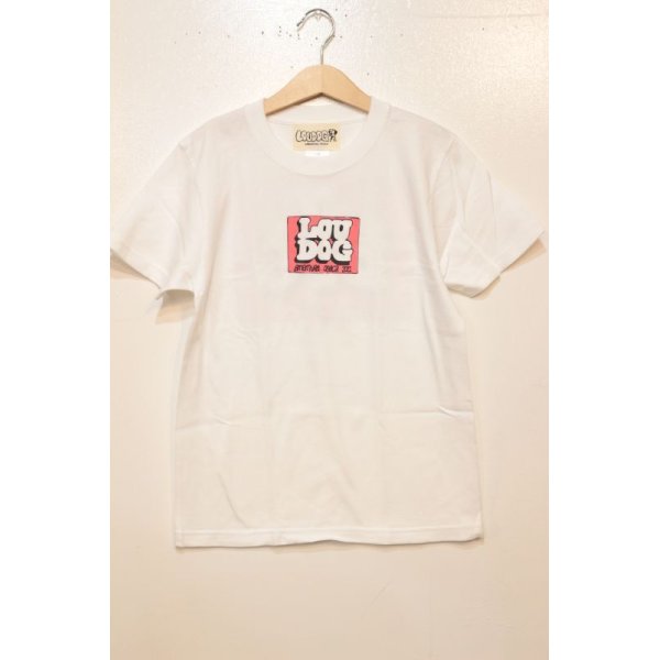 画像2: [LOU DOG] LOU DOG 四角ロゴ KIDS Tee(100cm/110cm/120cm/130cm/140cm/150cm) -ホワイト/ピンク- (2)