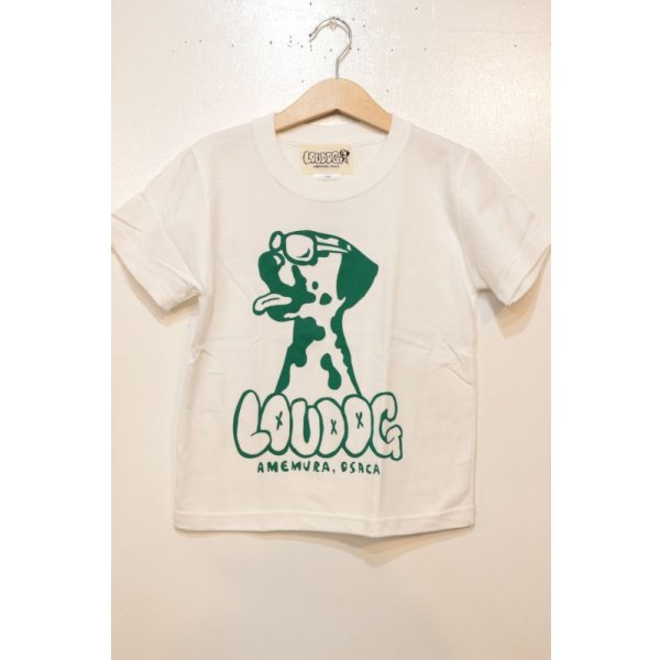 画像1: [LOU DOG] LOU DOG KIDS Tee(100cm/110cm/120cm/130cm)-バニラホワイト/グリーン- (1)