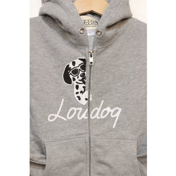 画像2: [LOU DOG] LOU DOG kidsジップパーカー -グレー- (2)
